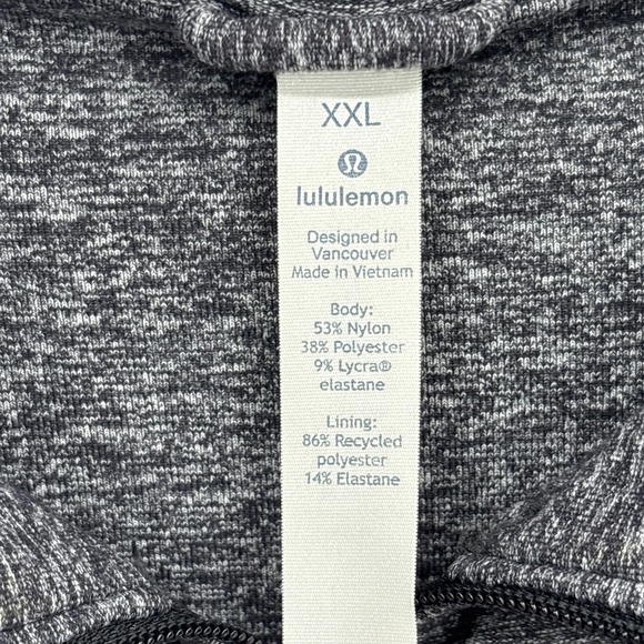 Lululemon Jacket Mens 2XL Gray Full Zip Surge Hooded Sweatshirt Athletic Running - Picture 5 of 14